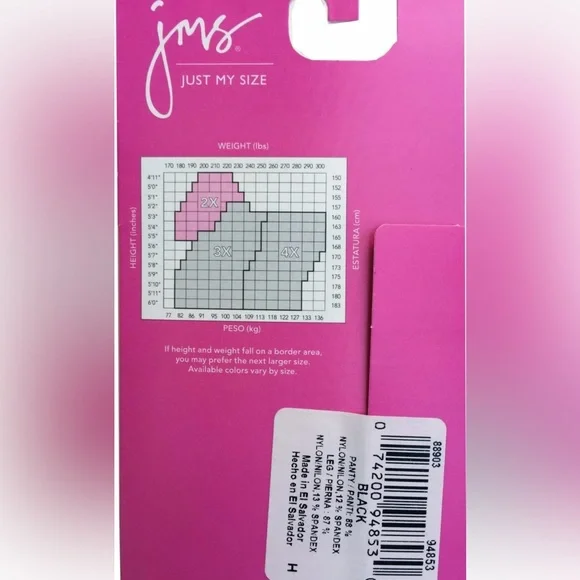 JMS Tights Black Size 3X Bought new-only removed from package never worn(1 pair) - Picture 2 of 4